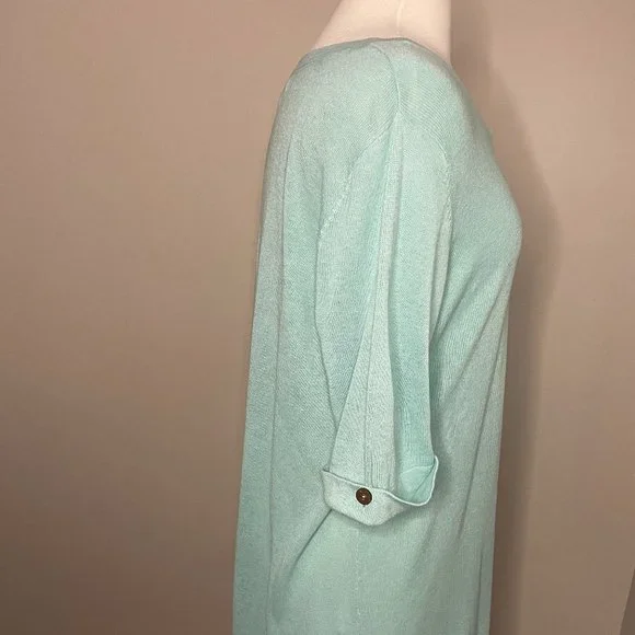 J.Jill Light Green V-neck Tunic Pullover size Large - Picture 6 of 9